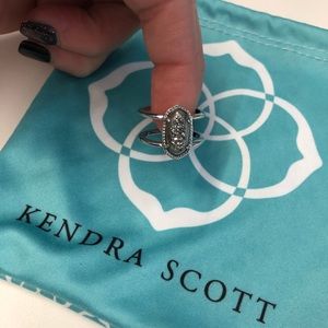 ON HOLD Kendra Scott Elyse ring in Platinum Drusy